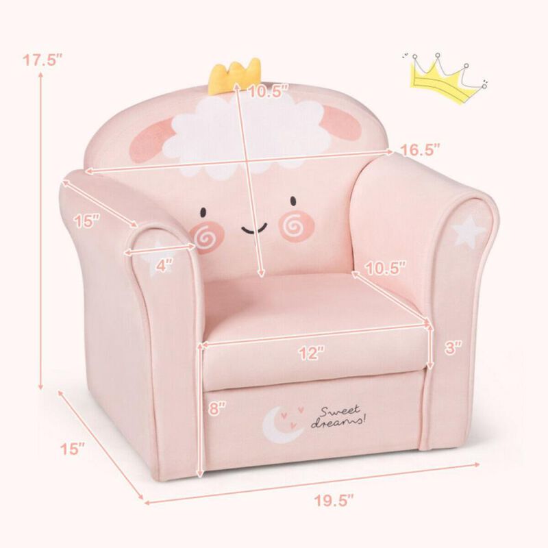 Hivvago Kids Lamb Sofa Children Armrest Couch