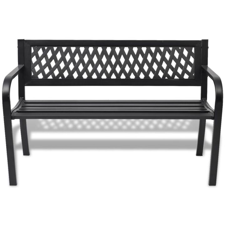 vidaXL Garden Bench 46.5 Steel Black