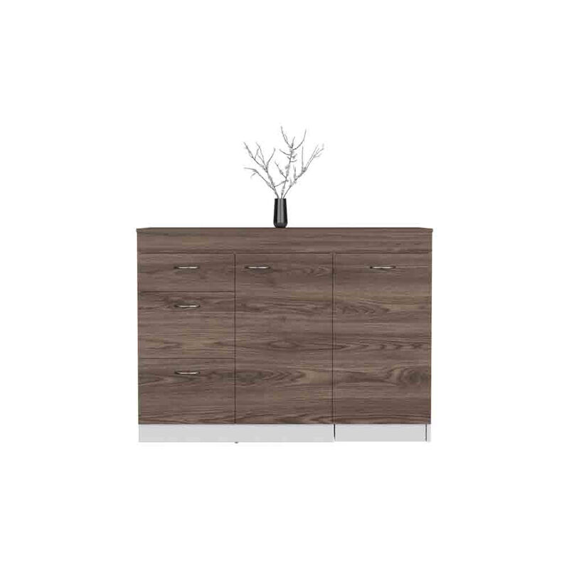 Kitchen Island Metask, Kitchen, White / Dark Walnut
