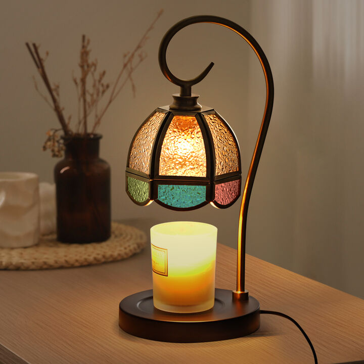 Candle Warmer Lamps with Dimmer & Timer, Candle Melting Lamp For Aromatherapy Wax, Colored Transparent Glass Lamp Shade, Gift First Choice