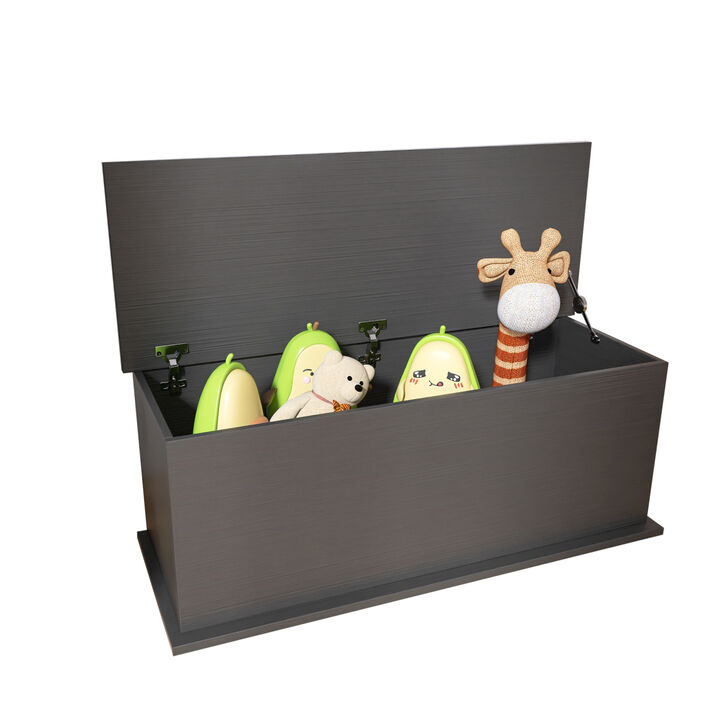 Storage Chest Trunk, Lift Top Wood Box For Entryway Bench Organizer Home Furniture, Black