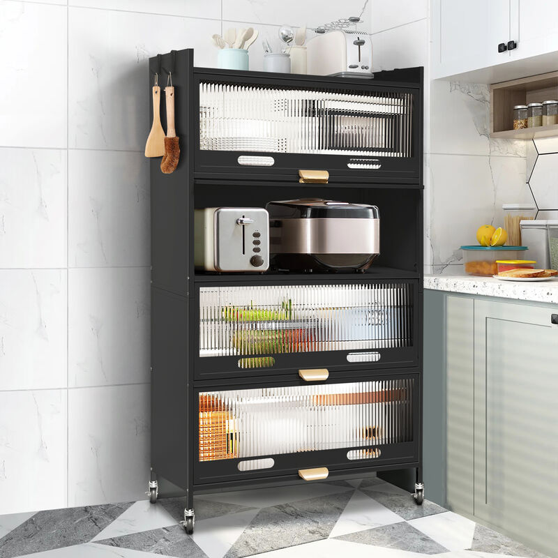 Mega Casa 57.46'' Tall Steel 4-Door And 5-Layer Organization Cabinet