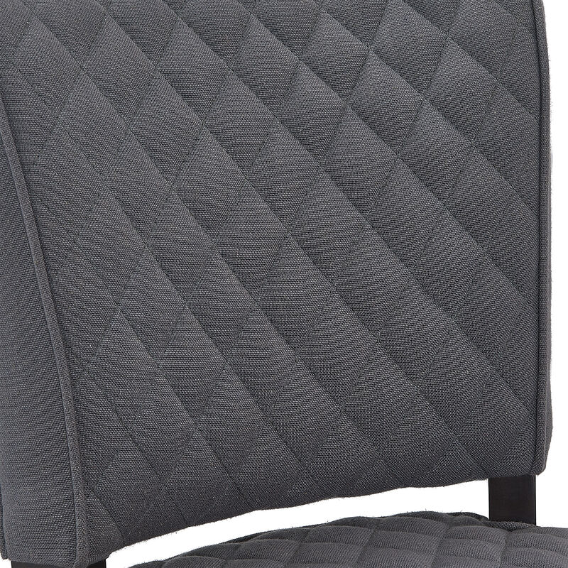 Gia  Counter Height Swivel Grey Fabric and Espresso Wood Bar Stool
