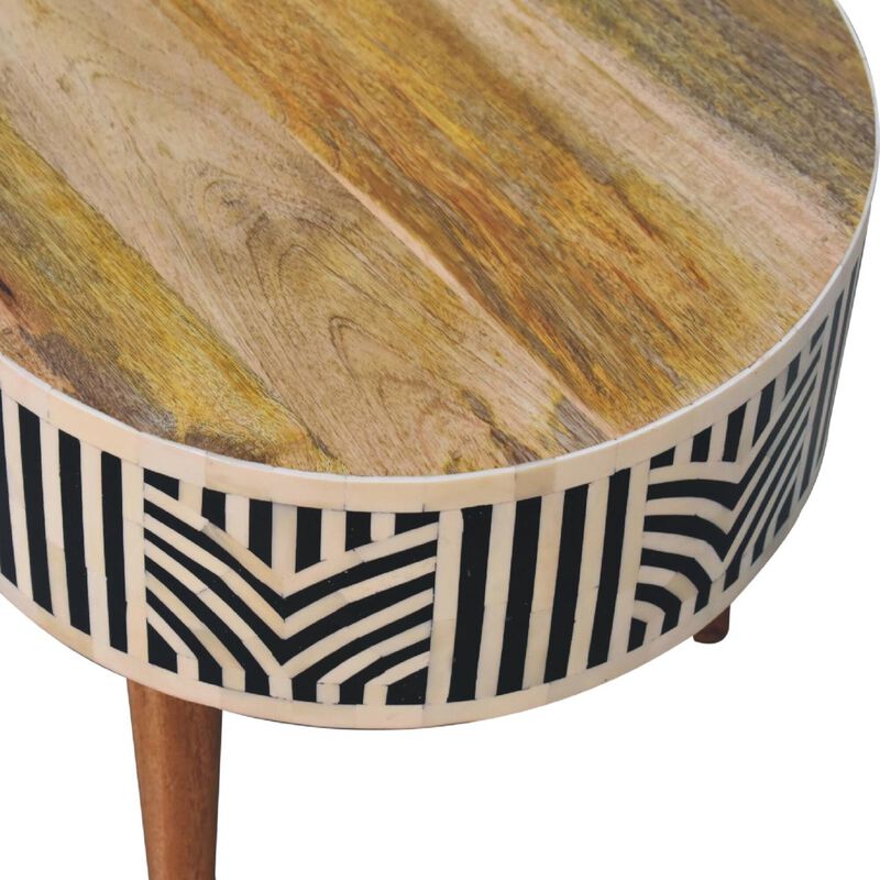 Edessa Bone Inlay  Solid Wood 2 Drawer Coffee Table