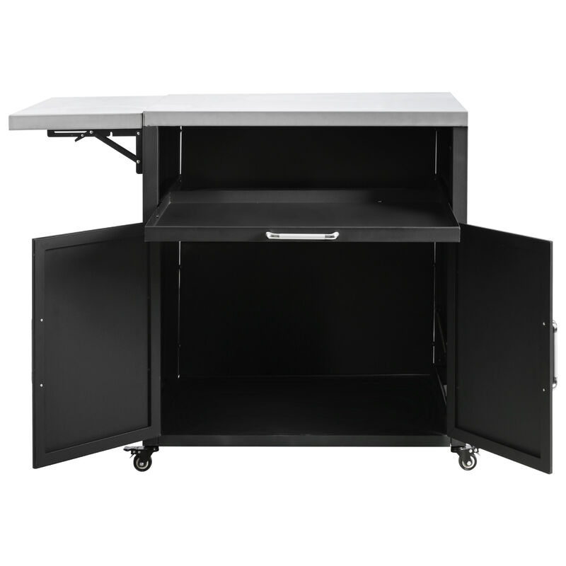 Merax Kitchen Island with Expandable Work Surfaces