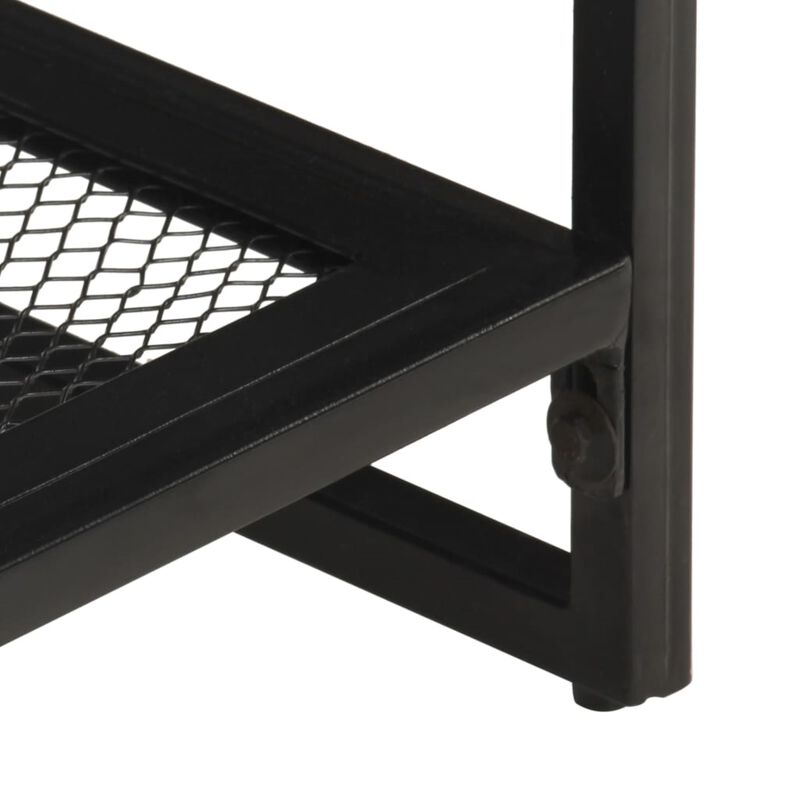 vidaXL Rectangular Coffee Table with Storage Shelf - Solid Mango Wood and Iron - Rustic Brown Farmhouse Style