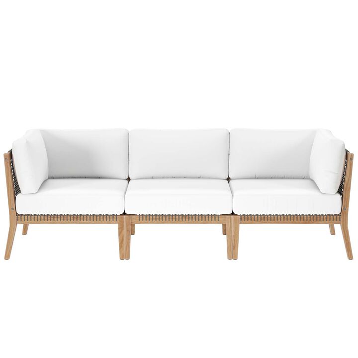 Modway - Clearwater Outdoor Patio Teak Wood Sofa