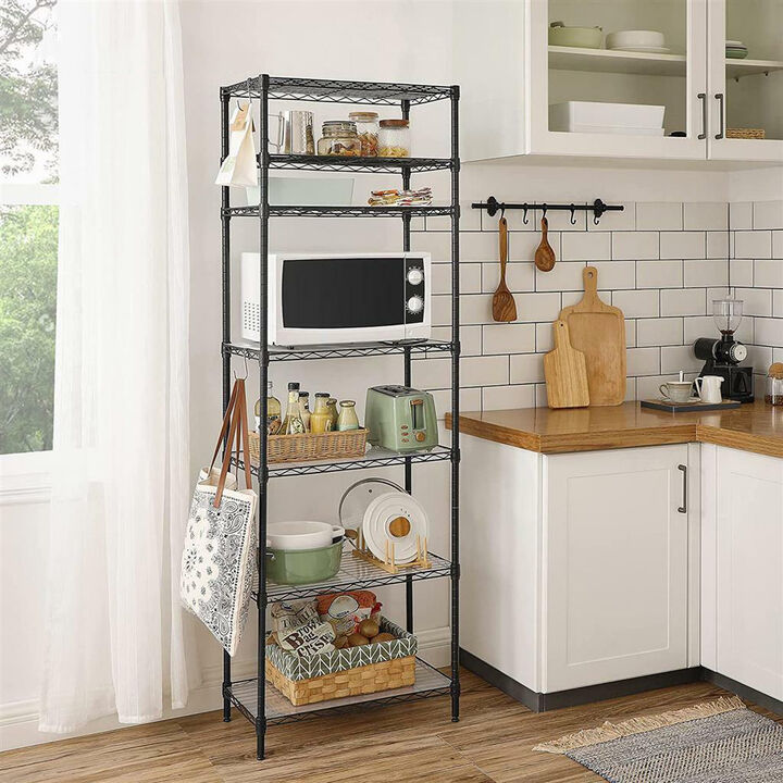 7-Tier Metal Storage Shelf – Durable Space-Saving Organizer for Home or Garage