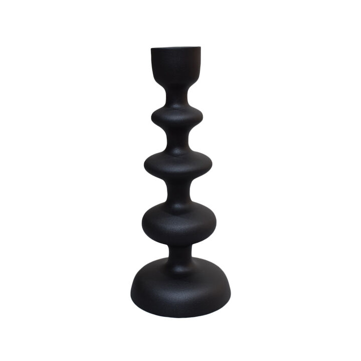 Modern Handmade Aluminum Eco-friendly Geometric Gray Set Of One Pillar Candle Holder BBH Homes