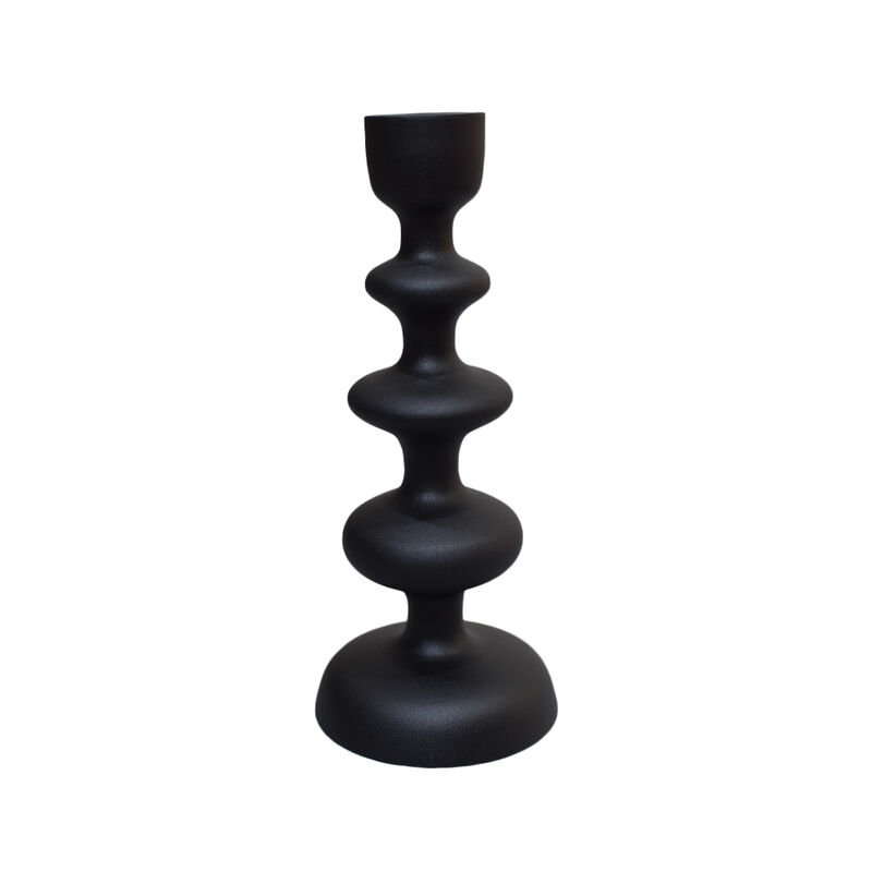 Modern Handmade Aluminum Eco-friendly Geometric Gray Set Of One Pillar Candle Holder BBH Homes