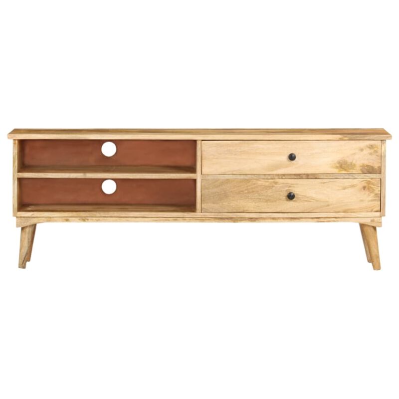 vidaXL TV Cabinet 55.1"x11.8"x19.7" Solid Mango Wood