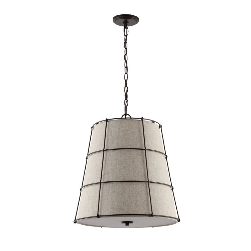 Silas 3-Light Rustic Farmhouse Iron LED Pendant