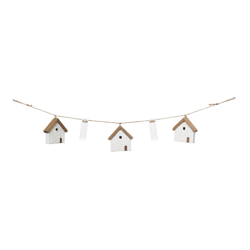 House and Vase Garland for Charming Home Décor and Seasonal Decoration (Set of 2)