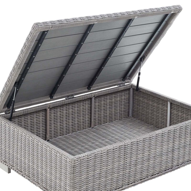 Conway 45" Outdoor Patio Wicker Rattan Coffee Table-Benzara