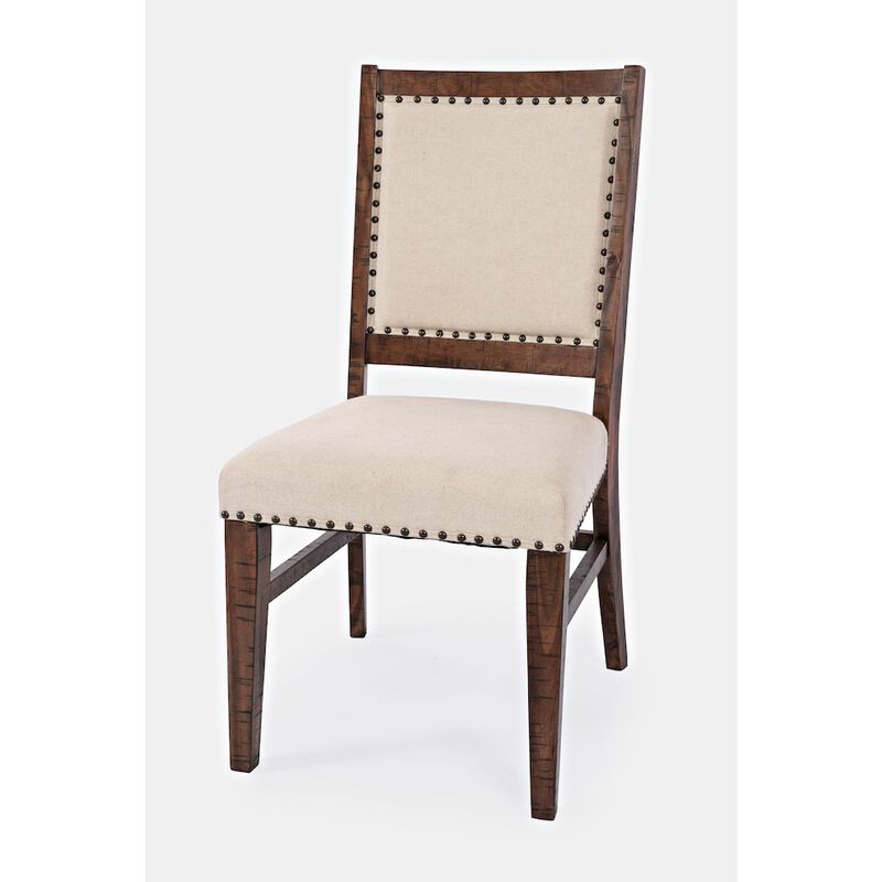 Jofran Fairview Transitional Solid Wood Upholstered Side Chair (Set of 2)