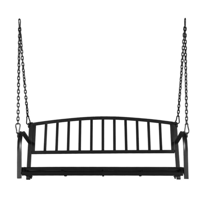 Sturdy Iron Art Swing with Vertical Bar Backrest and 200kg Capacity