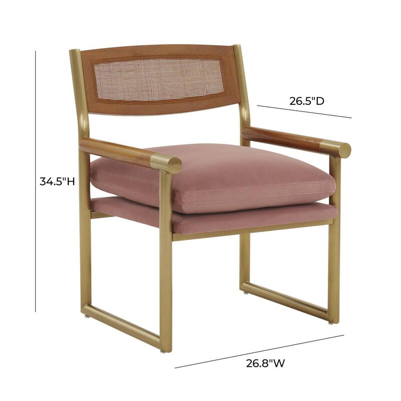 Belen Kox Mauve Rattan Velvet Chair, Belen Kox
