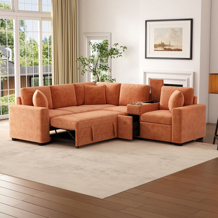 Merax L-shaped Convertible Sectional Sofa Sleeper