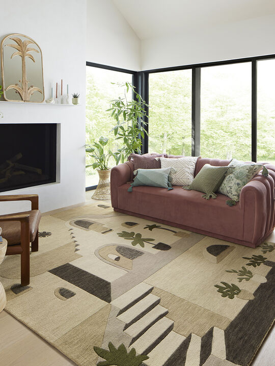 Villagio VIL02 Natural/Tobacco 18" x 18" Sample Rug