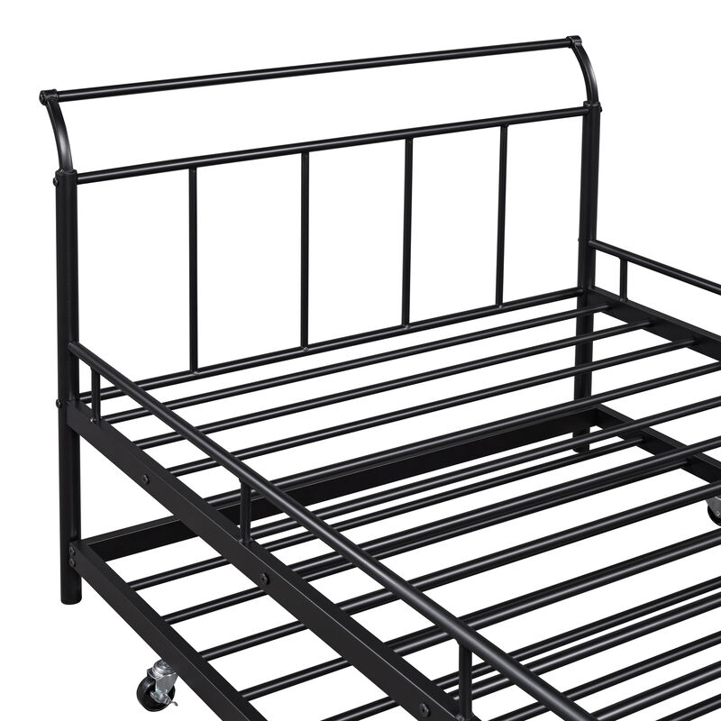 Merax Metal Frame Daybed with Trundle