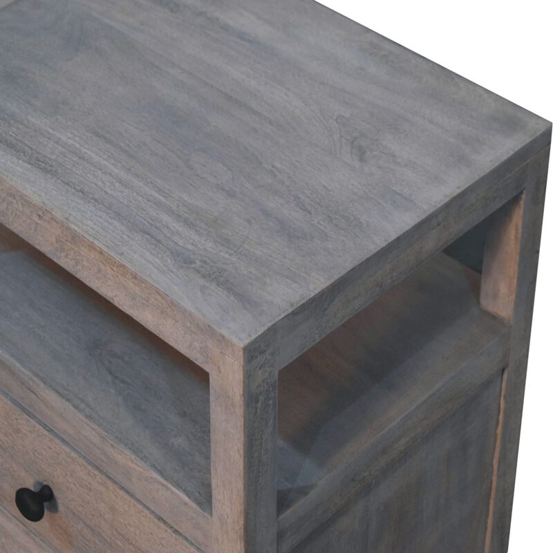 Artisan Furniture Solid Wood Acid Wash 2 Drawer Open Bedside