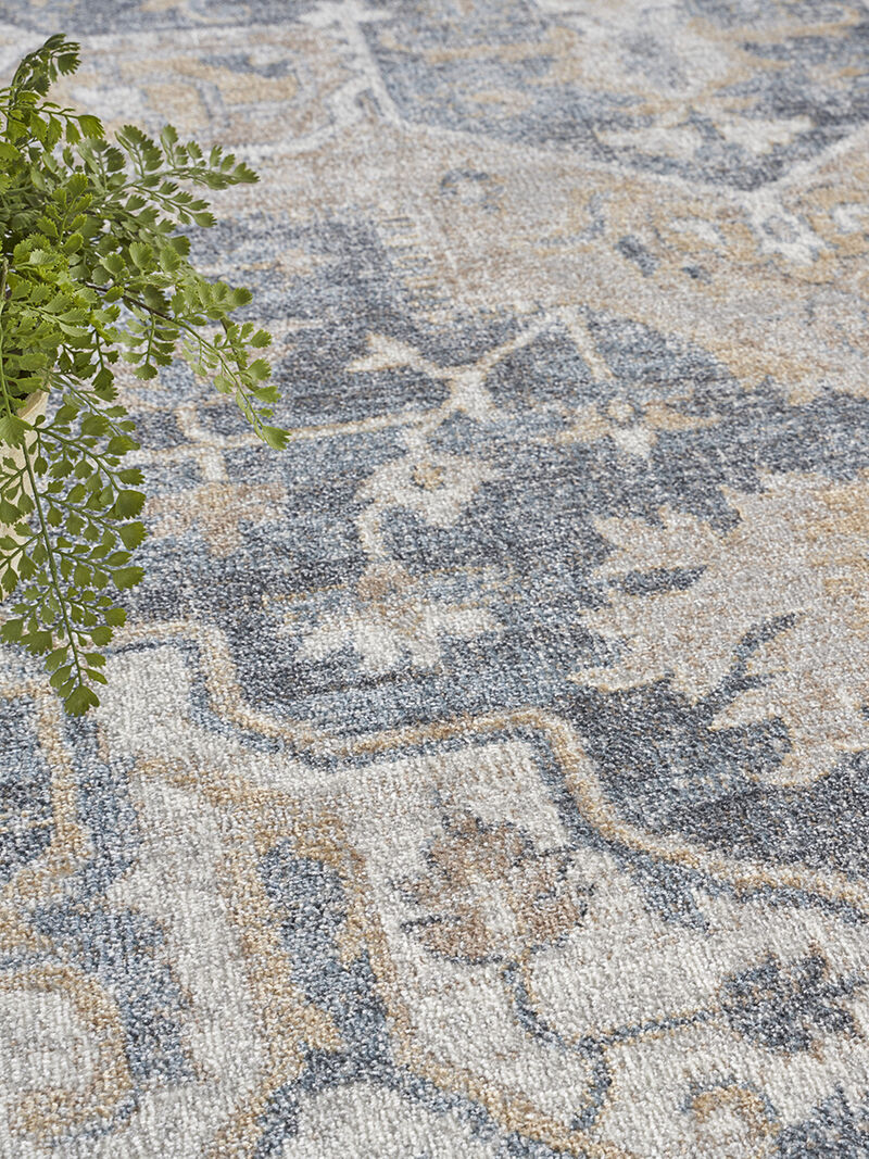 Astra Machine Washable ASW12 Gray/Blue 7'10" x 10' Rug