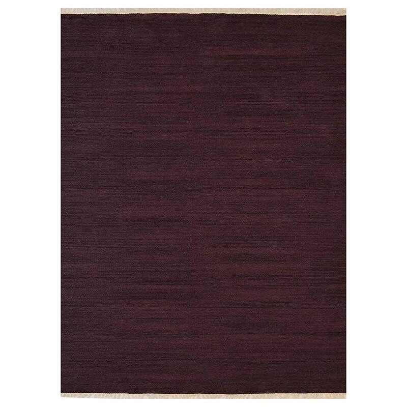 RUGSOTIC CARPETS HAND WOVEN FLAT WEAVE KILIM WOOL ECO-FRIENDLY AREA RUGS  - 3'x5', Rectangle Shape, Plum Color, Solid Plain Design, Low Pile  Handmade Area Rugs for Living Room, Bed Room (D00111)