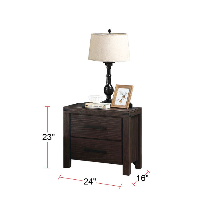 Streamdale 2 Drawers Nightstand In Dark