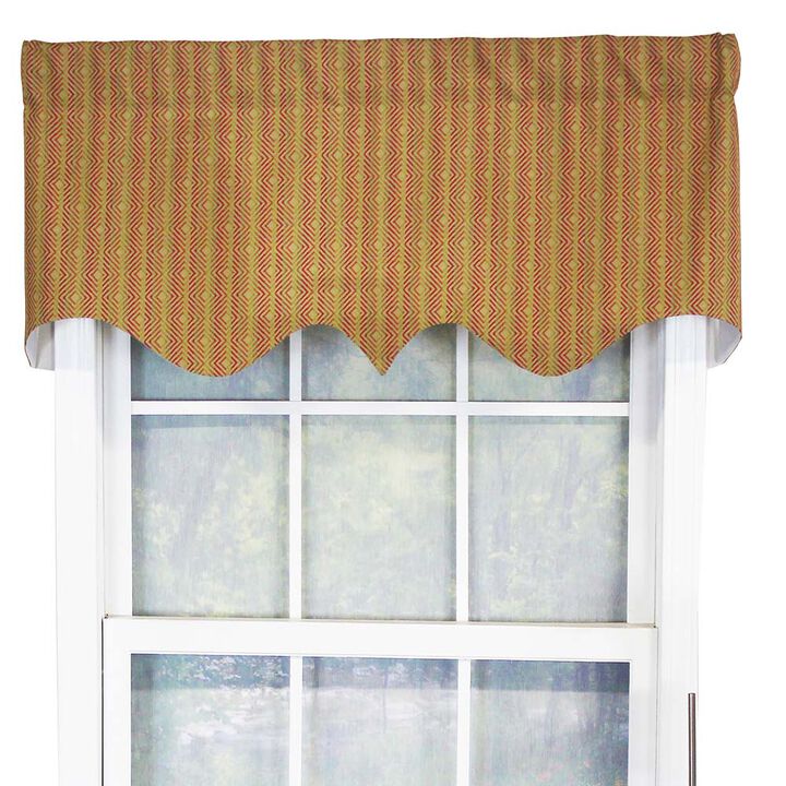 RLF Home Serrated Window Treatment Regal Valance 3" rod pocket 50" x 17" Aloe