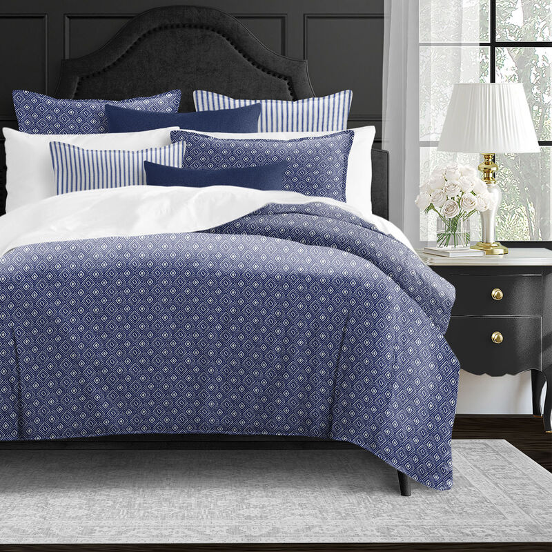 6ix Tailors Fine Linens Windham Indigo Duvet Cover Set