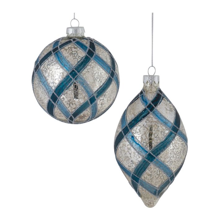 Set of 6 Glass Ornaments - 4.75"H, 6"H for Timeless Christmas Styling