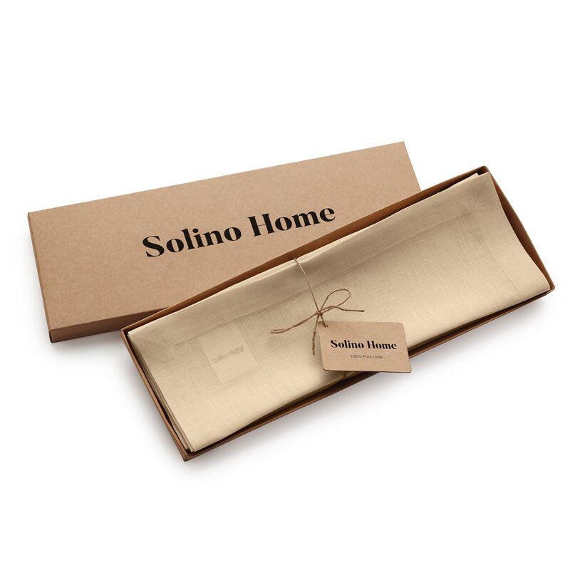 Solino Home 100% Pure Linen Placemats 14 x 19 Inch Set of 4 | Fete