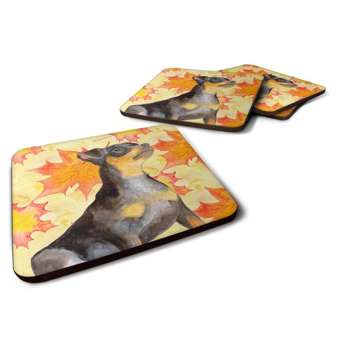 Caroline's Treasures Miniature Pinscher #2 Fall Decorative coasters, Multicolor