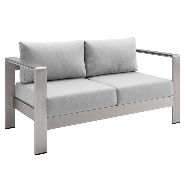 Modway - Shore Sunbrella® Fabric Aluminum Outdoor Patio Loveseat