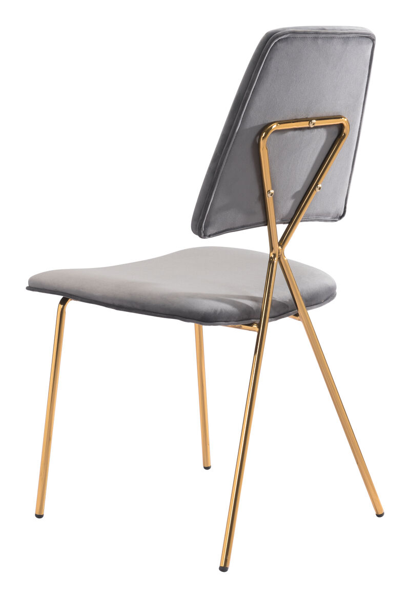 Chloe Dining Chair (Set of 2) Gray & Gold