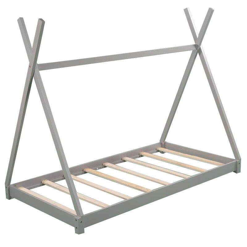 Merax Twin Size House Platform Bed with Triangle tructure