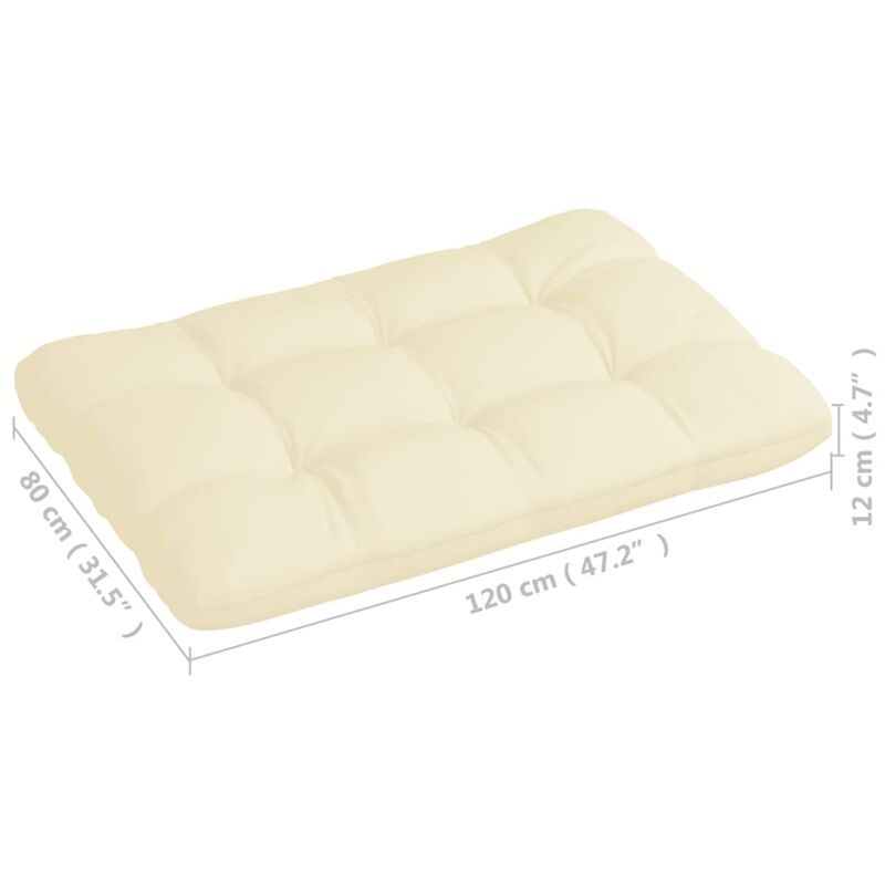 vidaXL Pallet Sofa Cushion Cream 47.2"x31.5"x4.7"