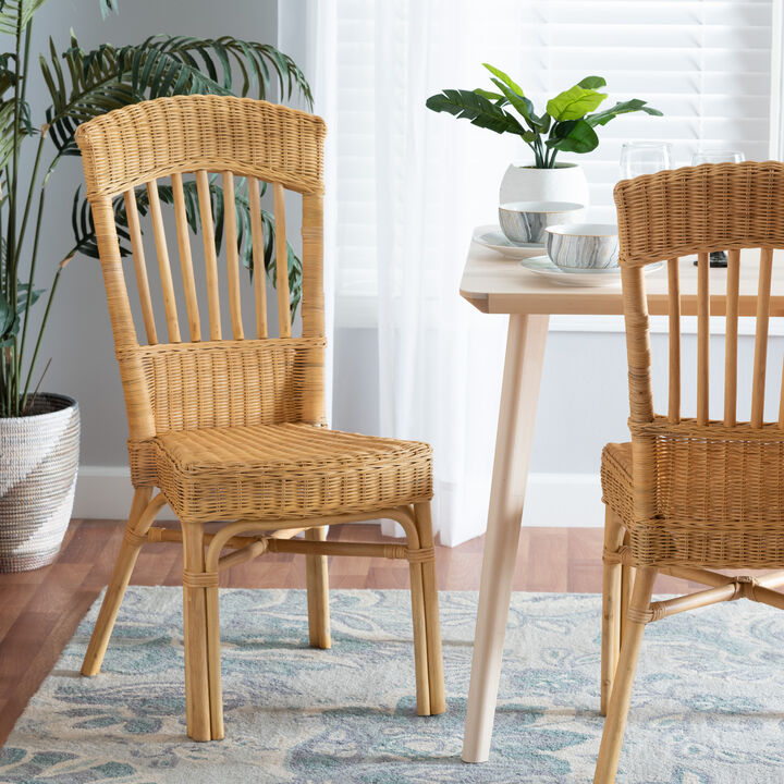 Bali & Pari Barito Modern Bohemian Natural Brown Rattan Dining Chair