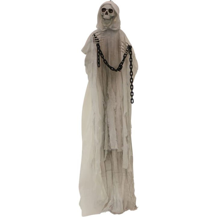 Haunted Hill Farm 75 Animated standing reaper with chains