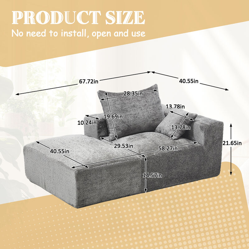 Merax Chenille 2-seat Lounging Sofa  Chair