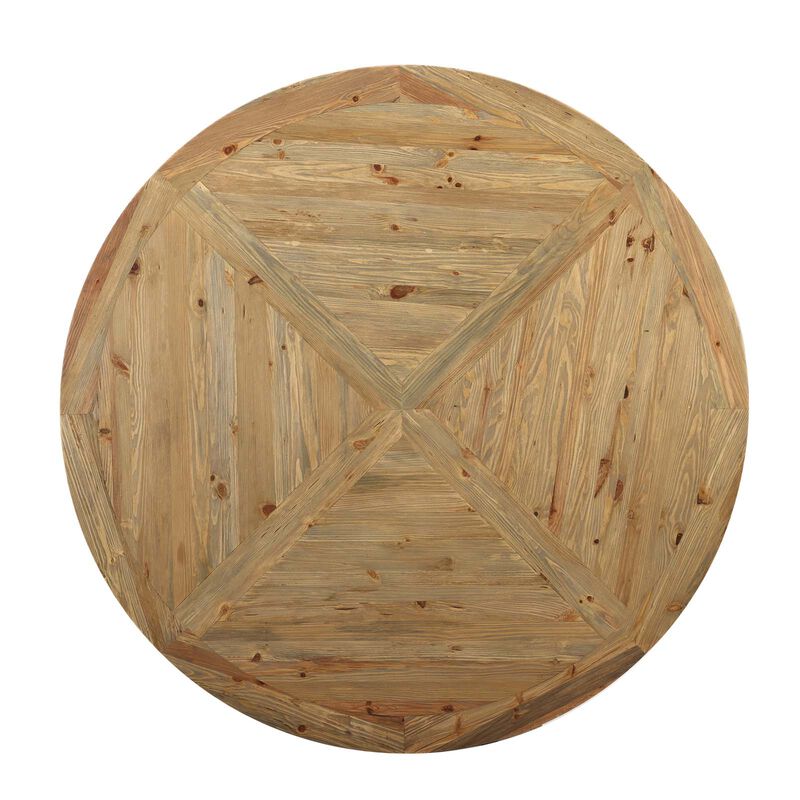 Modway - Stitch 71" Round Pine Wood Dining Table Brown