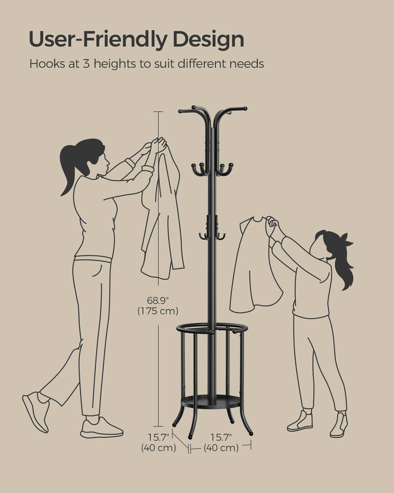 Freestanding Metal Coat Rack with Stylish Design and Durable Construction