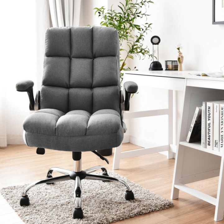 Hivvago Adjustable Swivel Office Chair with High Back and Flip-up Arm for Home and Office