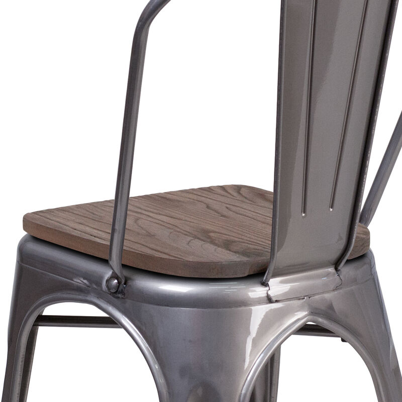 Metal/Wood Colorful Restaurant Chairs