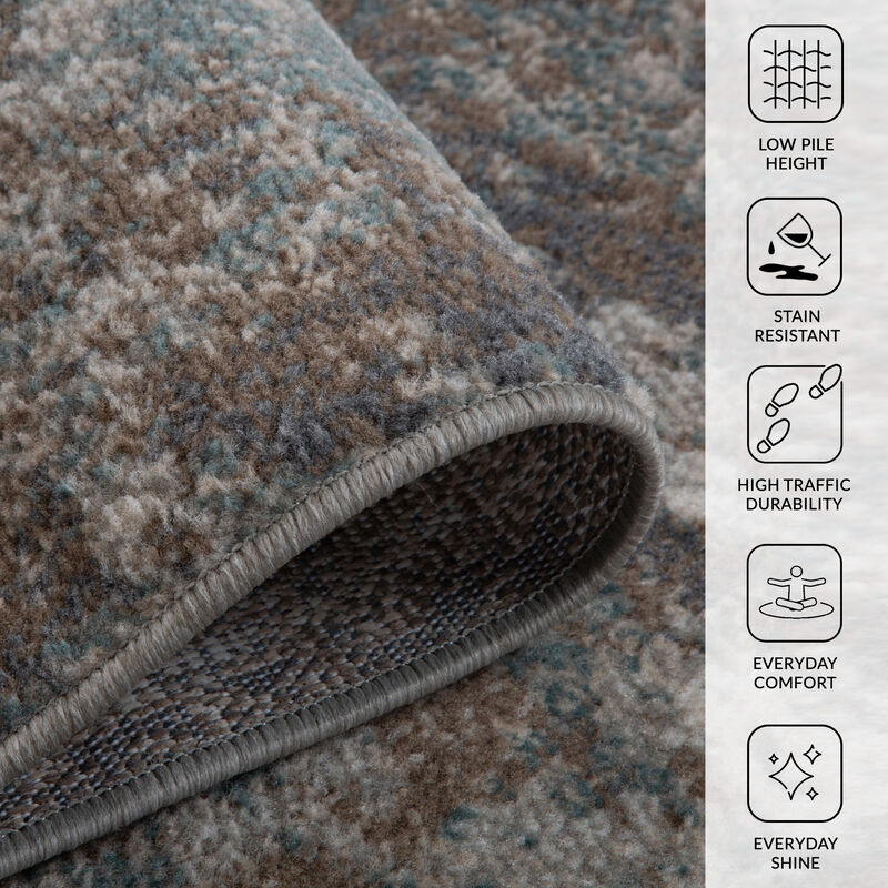 Alpine Bella Light Brown Abstract Area Rug 1'10" x 2'11"
