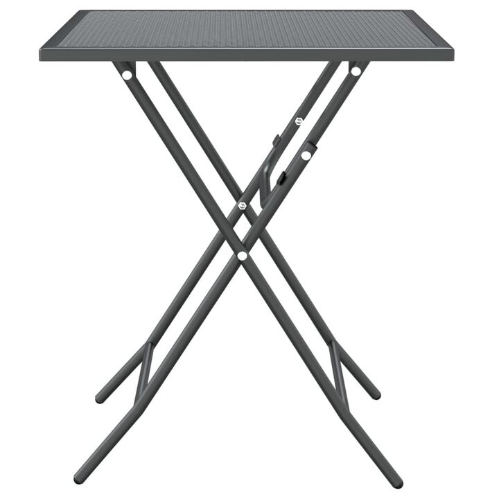 Zofi Outdoor Dining Breakfast Bistro Table, Foldable Mesh Top, Gray - Benzara