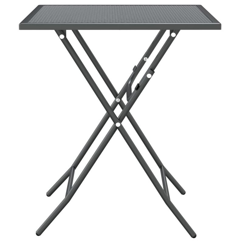 Zofi Outdoor Dining Breakfast Bistro Table, Foldable Mesh Top, Gray - Benzara