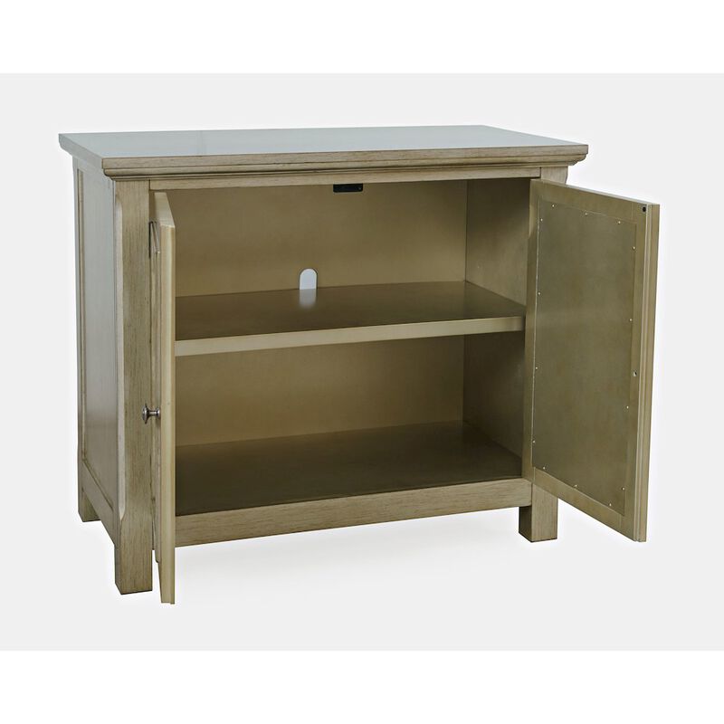 Jofran Isabella 38 Luxury Mirrored Accent Storage Cabinet