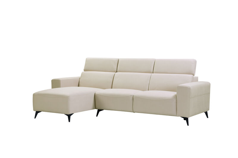 Pasargad Home Modern Bari Sectional Sofa with Push Back Functional, Left Facing Chaise, Grey