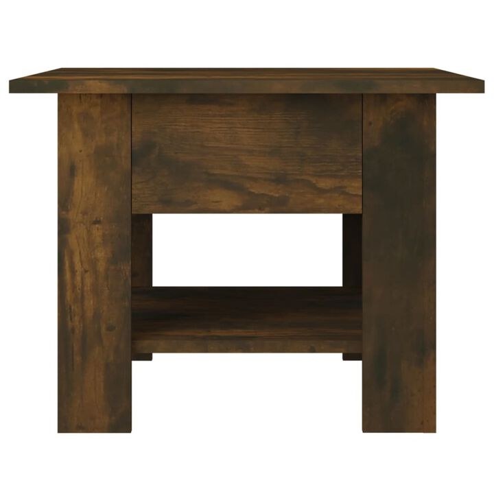 vidaXL Coffee Table Smoked Oak 21.7"x21.7"x21.7" Chipboard